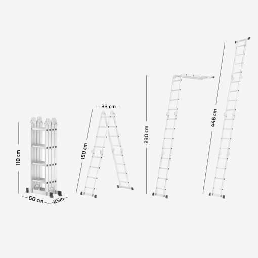 Drabina aluminiowa Higher ML-104 5.6 m 1x16 do 150 kg