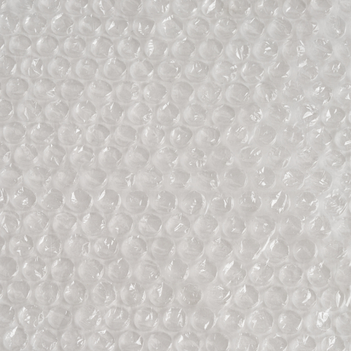 Zbliżenie na strukturę folii bąbelkowej, 2-warstwowej, typ B4 - widoczne pęcherzyki powietrza.