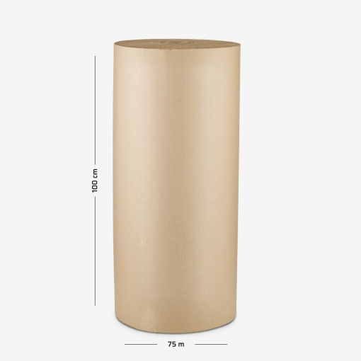 Tektura falista owinięta wokół przedmiotu, prezentująca zastosowanie materiału jako ochrony podczas transportu.