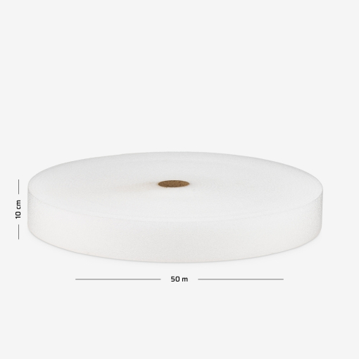 Pasy dylatacyjne o grubości 8mm szerokości 10cm i długości 50 mb na szarym tle.