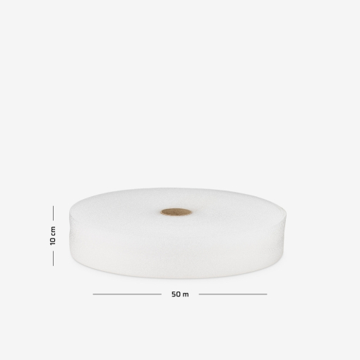 Pasy dylatacyjne o grubości 5mm, zwinięta w rolkę o szerokości 10cm i nawoju 50mb do zabezpieczania towaru.