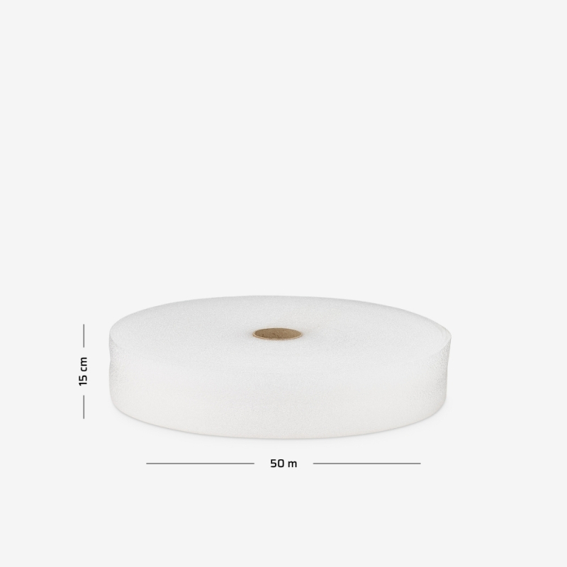 Pasy dylatacyjne o grubości 5mm, zwinięta w rolkę o szerokości 15cm i nawoju 50mb do zabezpieczania towaru.