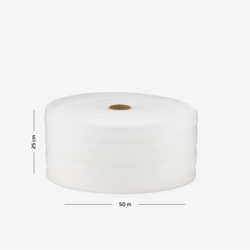 Pasy dylatacyjne o grubości 5mm, zwinięta w rolkę o szerokości 25cm i nawoju 50mb do zabezpieczania towaru.