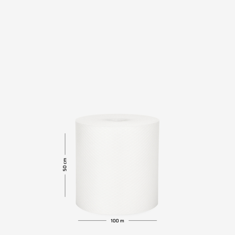 Folia bąbelkowa w rolce B1 - Lekka 2w bezgilzowa o szerokości 50cm, rolka na szarym tle z wymiarami