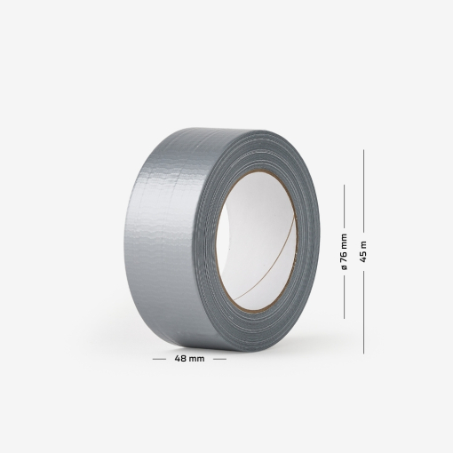 Rolka taśmy samoprzylepnej kauczukowej duct tape z naniesionymi wymiarami, zapewnia doskonałą przyczepność.