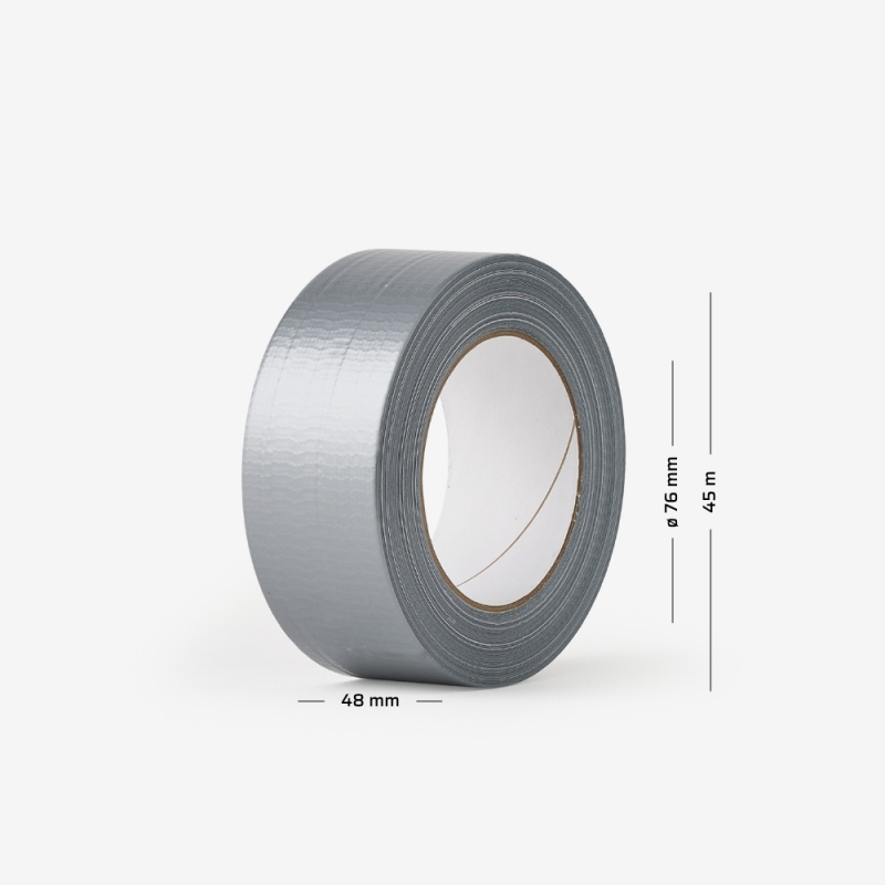 Rolka taśmy samoprzylepnej kauczukowej duct tape z naniesionymi wymiarami, zapewnia doskonałą przyczepność.