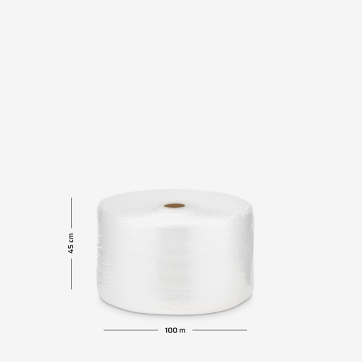 Zbliżenie na strukturę folii bąbelkowej, 3-warstwowej, typ B4 - widoczne pęcherzyki powietrza.