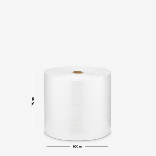 Zbliżenie na strukturę folii bąbelkowej, 3-warstwowej, typ B4 - widoczne pęcherzyki powietrza.