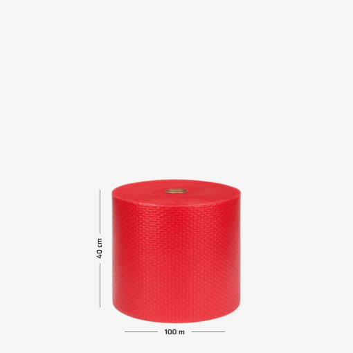 Folia bąbelkowa w rolce B1 40 cm - Lekka 2w Czerwona z poślizgiem z wymiarami