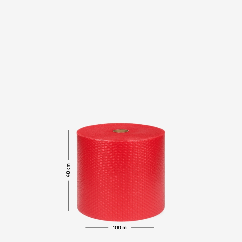 Folia bąbelkowa w rolce B1 40 cm - Lekka 2w Czerwona z poślizgiem z wymiarami