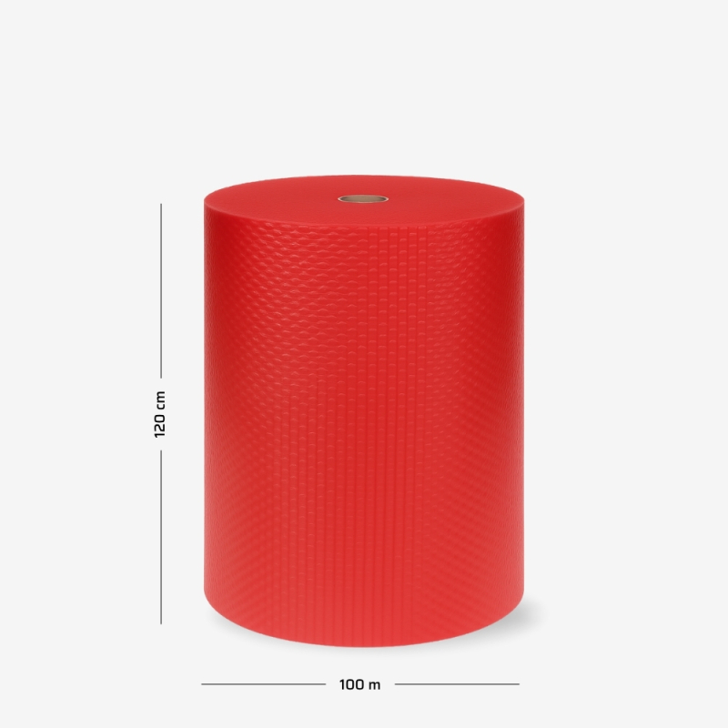 Folia bąbelkowa w rolce B1 120 cm - Lekka 2w Czerwona z poślizgiem z wymiarami