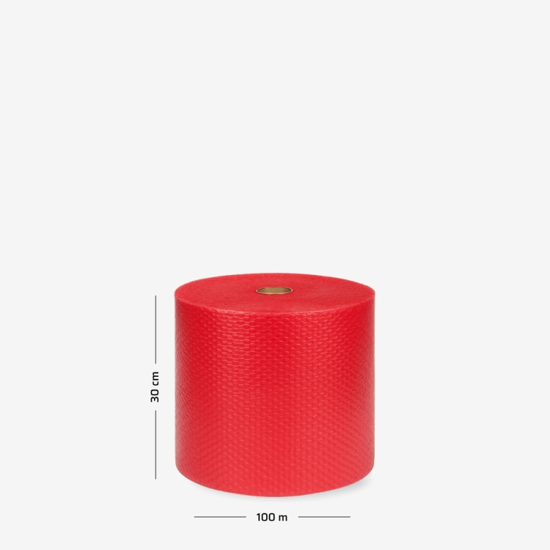 Folia bąbelkowa w rolce B1 30 cm - Lekka 2w Czerwona z wymiarami
