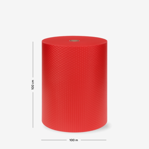 Folia bąbelkowa w rolce B1 100 cm - Lekka 2w Czerwona z wymiarami