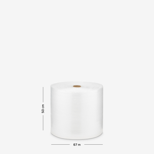 Zbliżenie na strukturę folii bąbelkowej, 2-warstwowej, typ B1 - widoczne pęcherzyki powietrza.