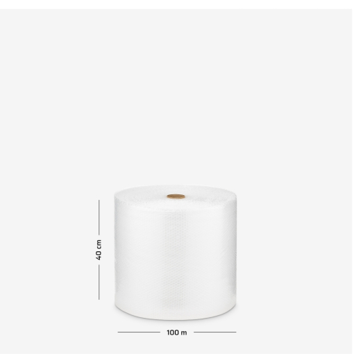 Zbliżenie na strukturę folii bąbelkowej, 2-warstwowej, typ B1 - widoczne pęcherzyki powietrza.