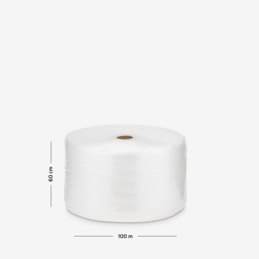 Zbliżenie na strukturę folii bąbelkowej, 2-warstwowej, typ B1 - widoczne pęcherzyki powietrza.