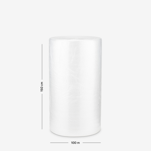 Zbliżenie na strukturę folii bąbelkowej, 2-warstwowej, typ B1 - widoczne pęcherzyki powietrza.