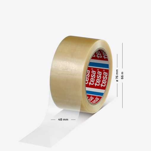 Przezroczysta taśma pakowa 4263 PV7 o szerokości 48 mm i długości 66 m, z tuleją o średnicy 76 mm.