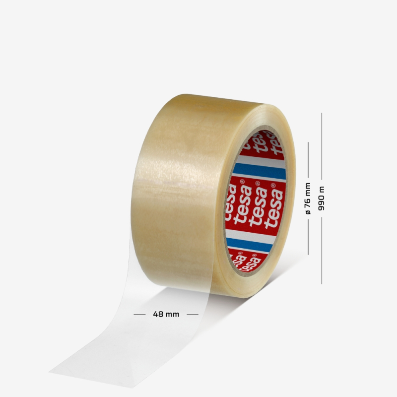 Przezroczysta taśma pakowa 4263 PV7 o szerokości 48 mm i długości 990 m, z tuleją o średnicy 76 mm.