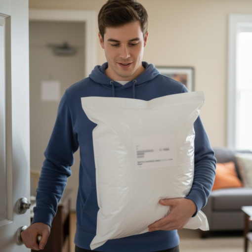 Bezpieczna wysyłka produktu w foliowej kopercie bąbelkowej K20 390x450mm.