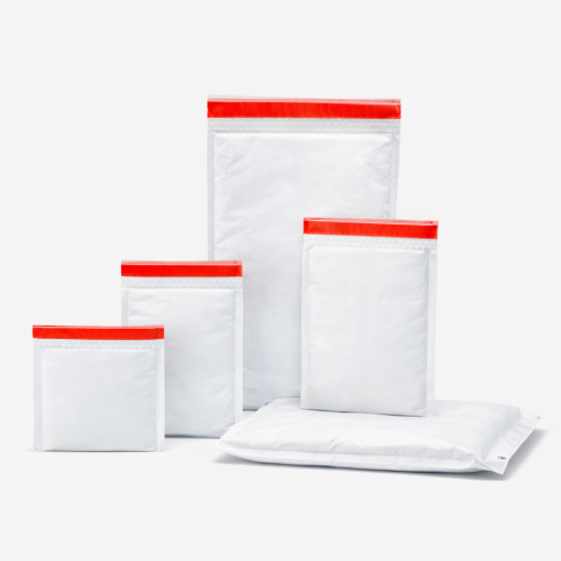 Mocne foliowe koperty bąbelkowe N22 z naniesionymi wymiarami - szerokość 455mm i długość 540mm