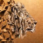 cardboard-art-lion-by-corrugated-artist-jordan-fretz